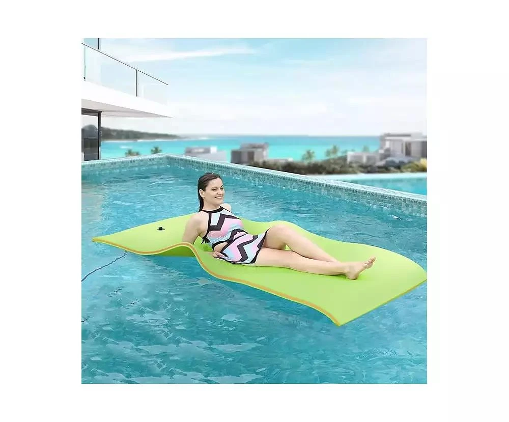 HALLOLURE Green Water Floating Mat Foam Pad, 7x3FT Bouncy Tear ...