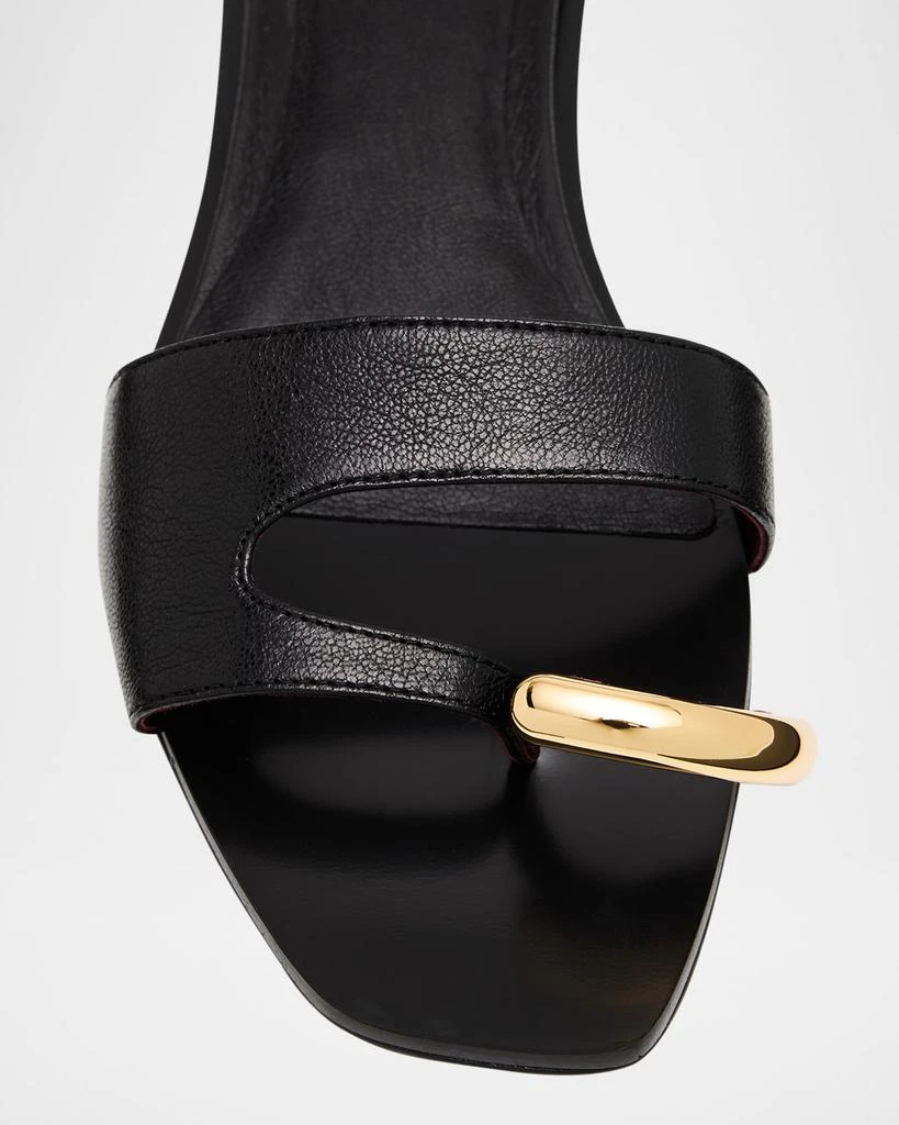 Tory Burch Pierced Leather Toe Ring Flat Sandals 6