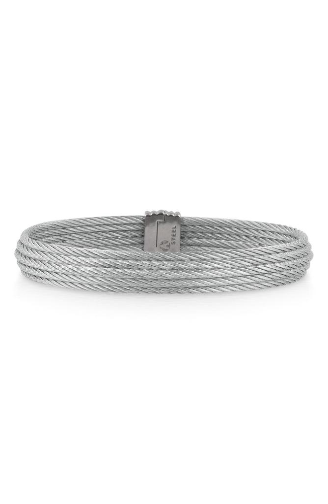 ALOR Twisted Cable Stainless Steel Bangle Bracelet