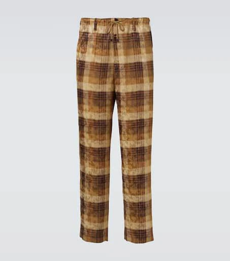 Dries Van Noten Checked jacquard straight pants 1