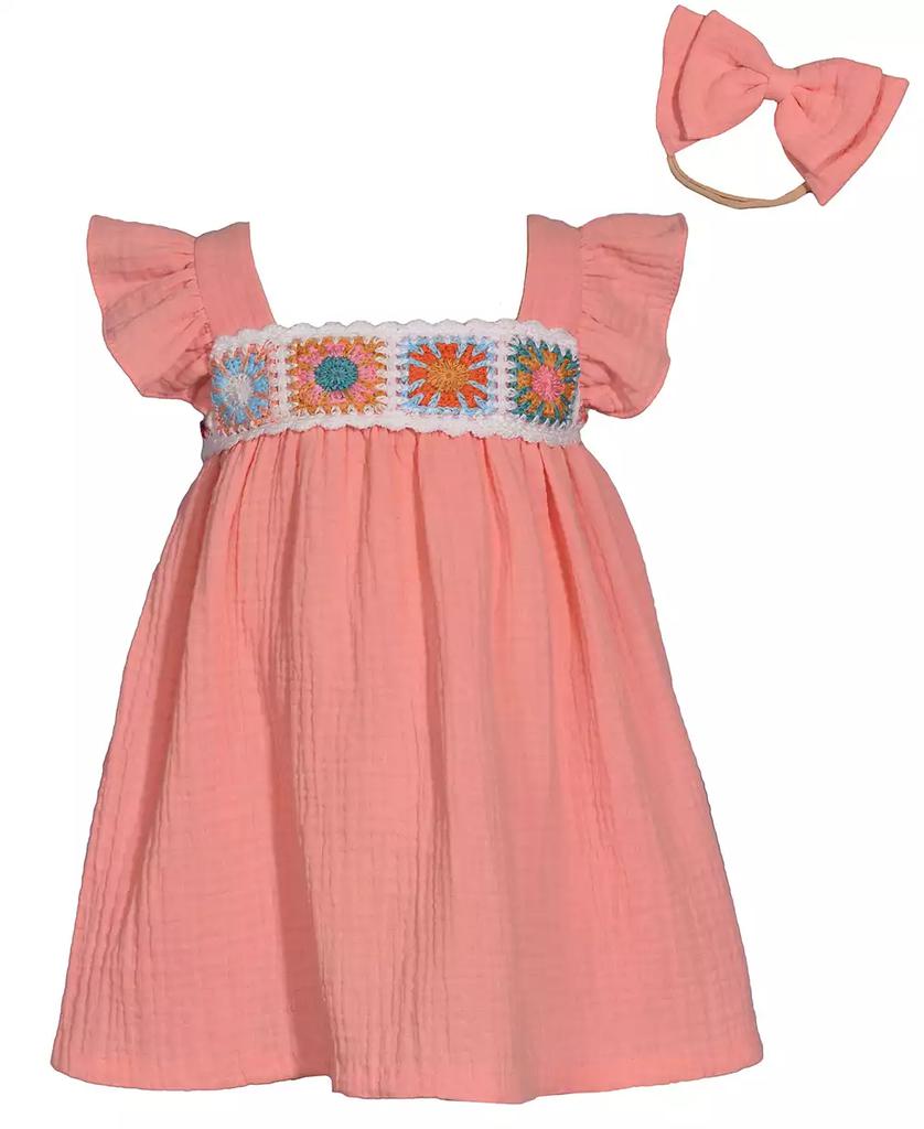 Bonnie Baby Baby Girls Crochet Float Dress