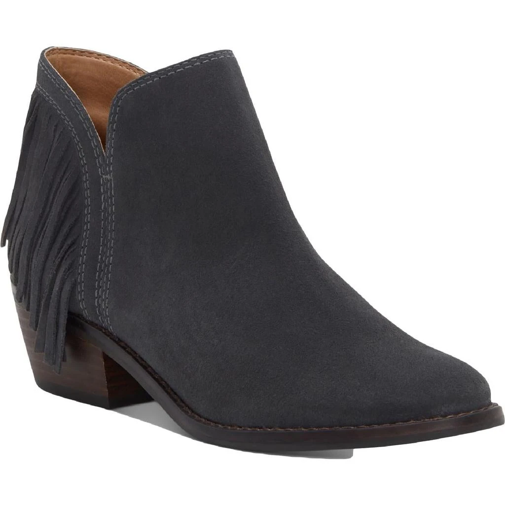 Lucky Brand Freedah Womens Suede Fringe Ankle Boots 2