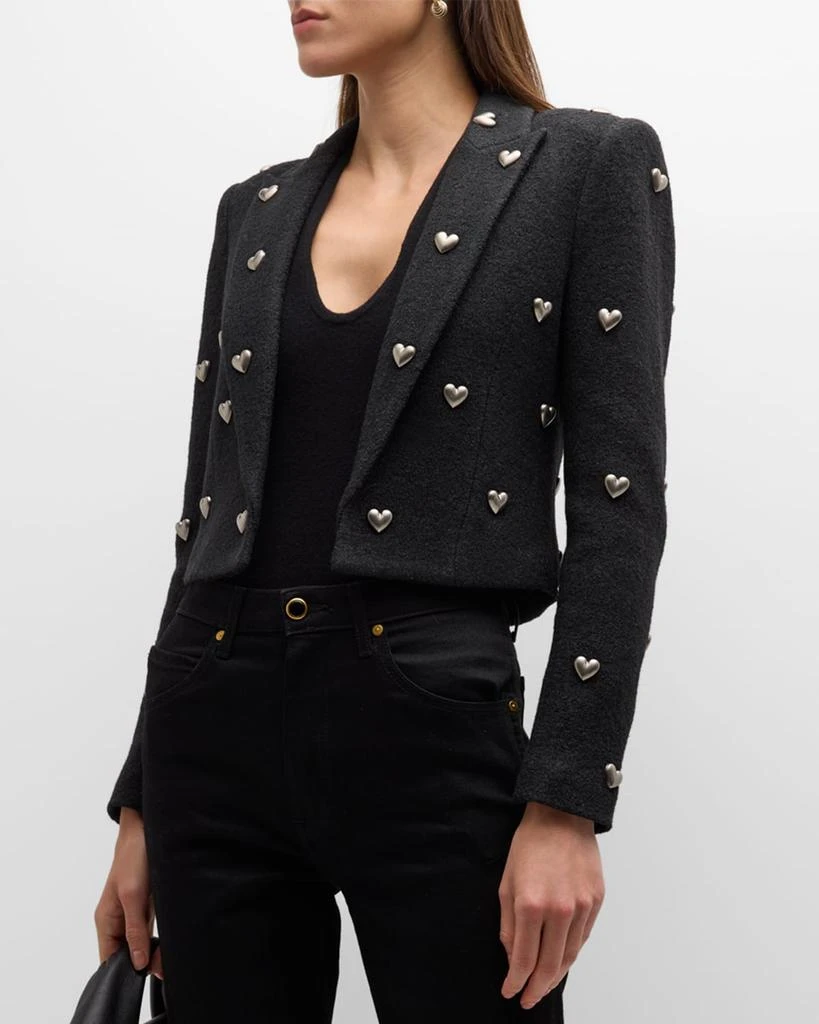 L'Agence Jen Cropped Blazer with Hearts 2