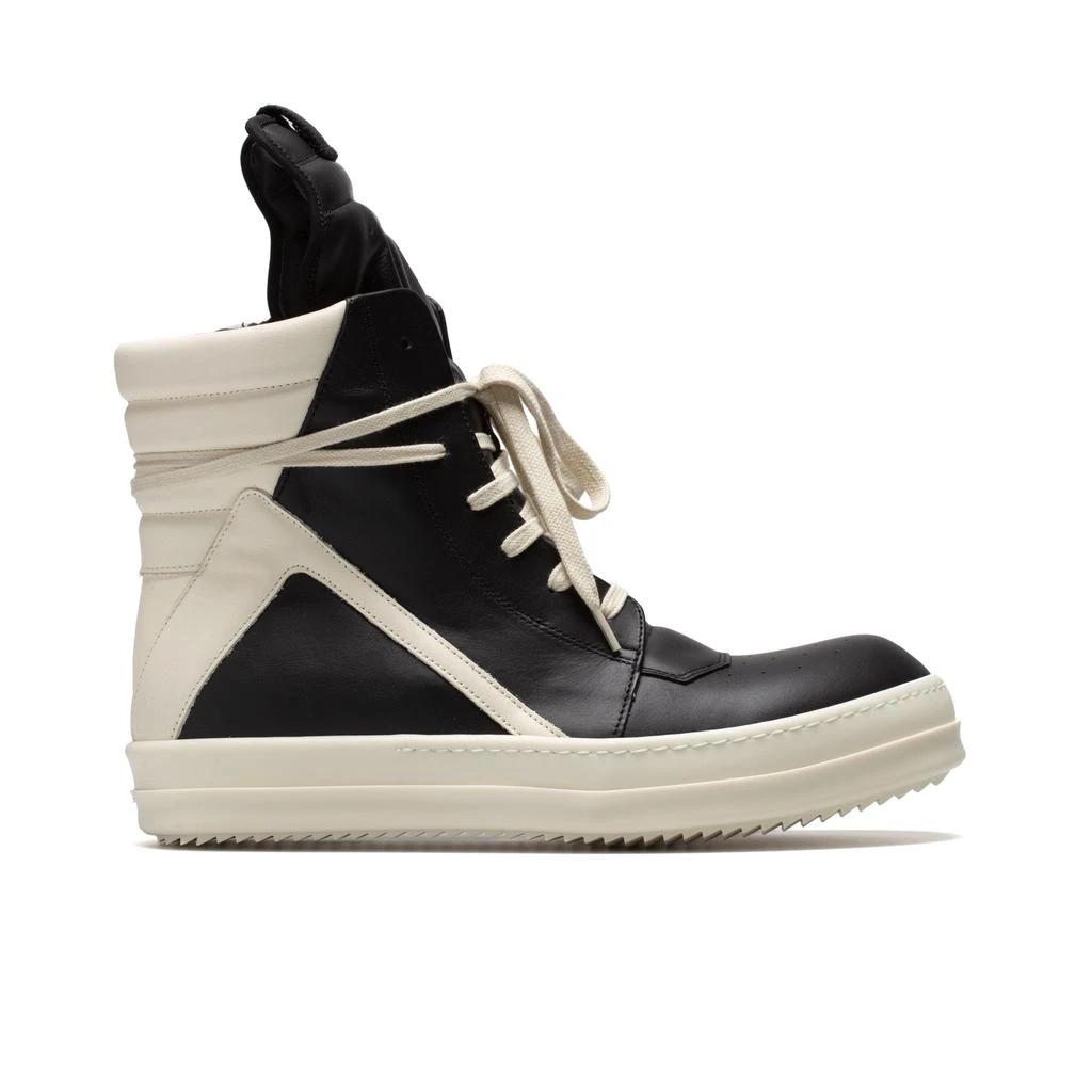 Rick Owens Geobasket Sneakers (Black/Milk/Milk) 1