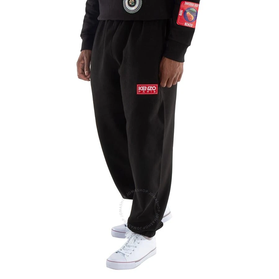 Kenzo Paris Logo Patch Cotton Joggers In Black 2