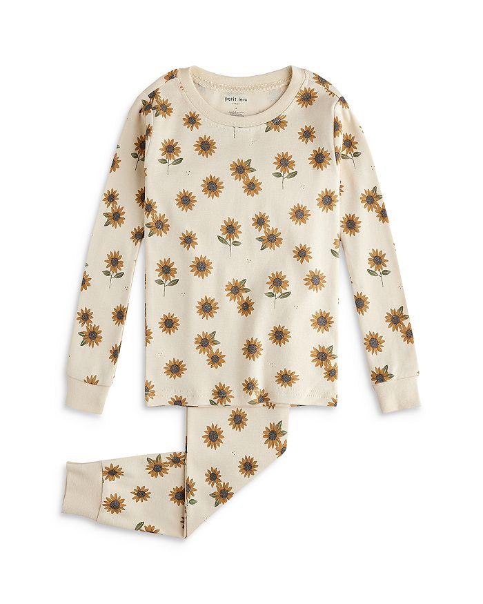 Petit Lem Girls' Sunflower Print Pajama Set - Little Kid