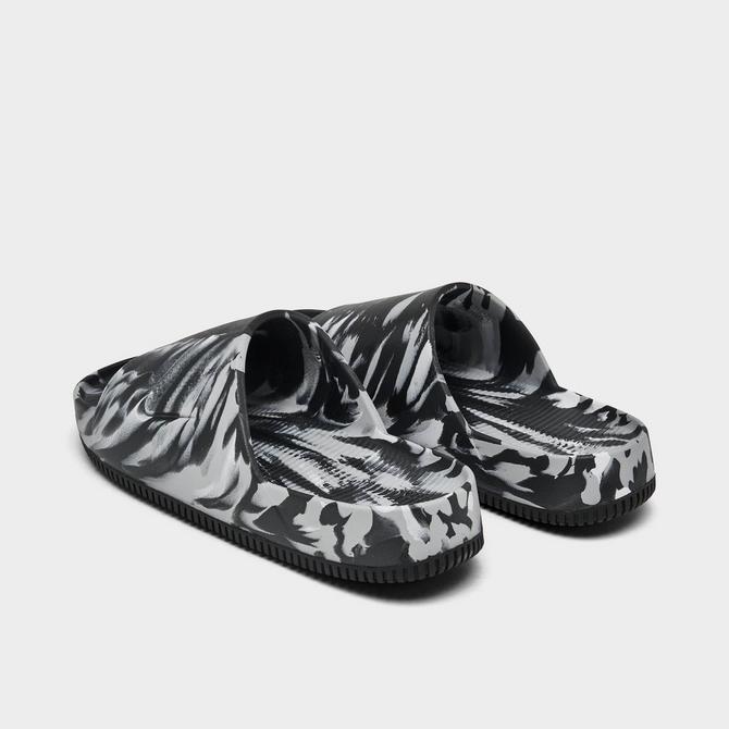 black and white marble nike slides