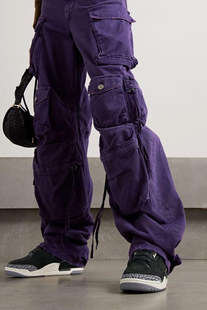 NIKE Air Jordan 3 Retro logo-embroidered suede and leather sneakers