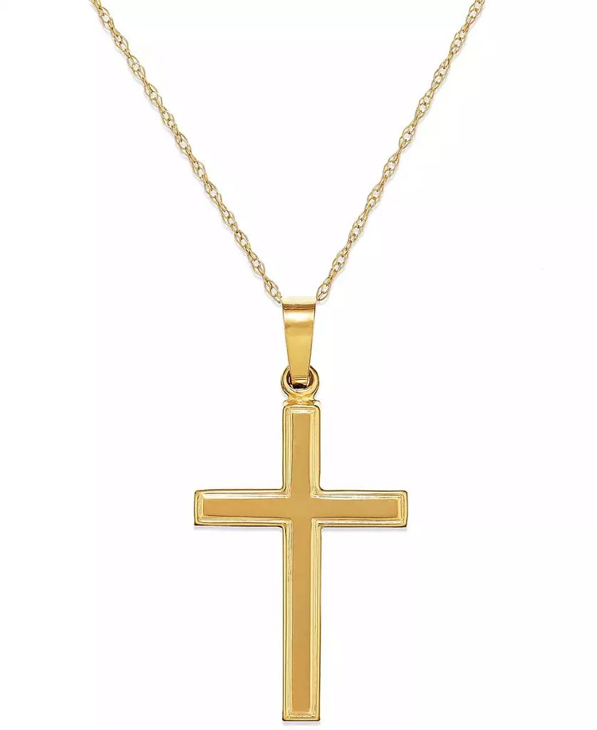 Macy's Cross Pendant Necklace 18" in 14k Yellow Gold 1