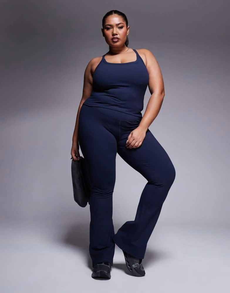 4505 4505 Curve Icon soft touch yoga cami with inner bra and adjustable straps in midnight navy 4