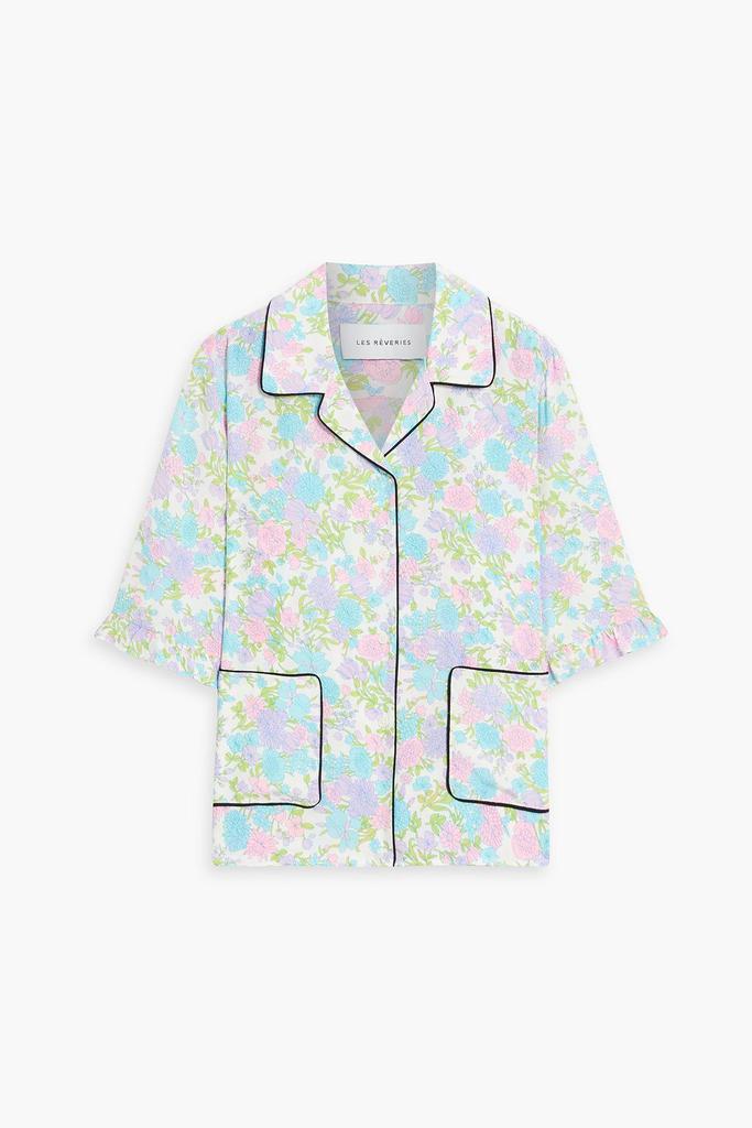 LES RÊVERIES Floral-print silk-crepe shirt