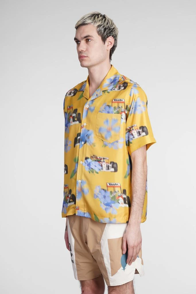 Rhude Shirt In Yellow Silk 4