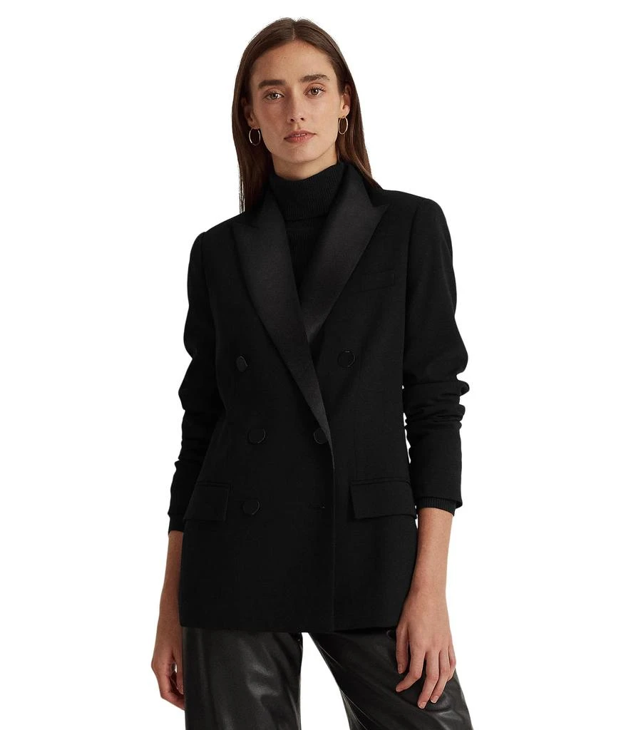 Lauren Ralph Lauren Wool Crepe Double-Breasted Blazer 1