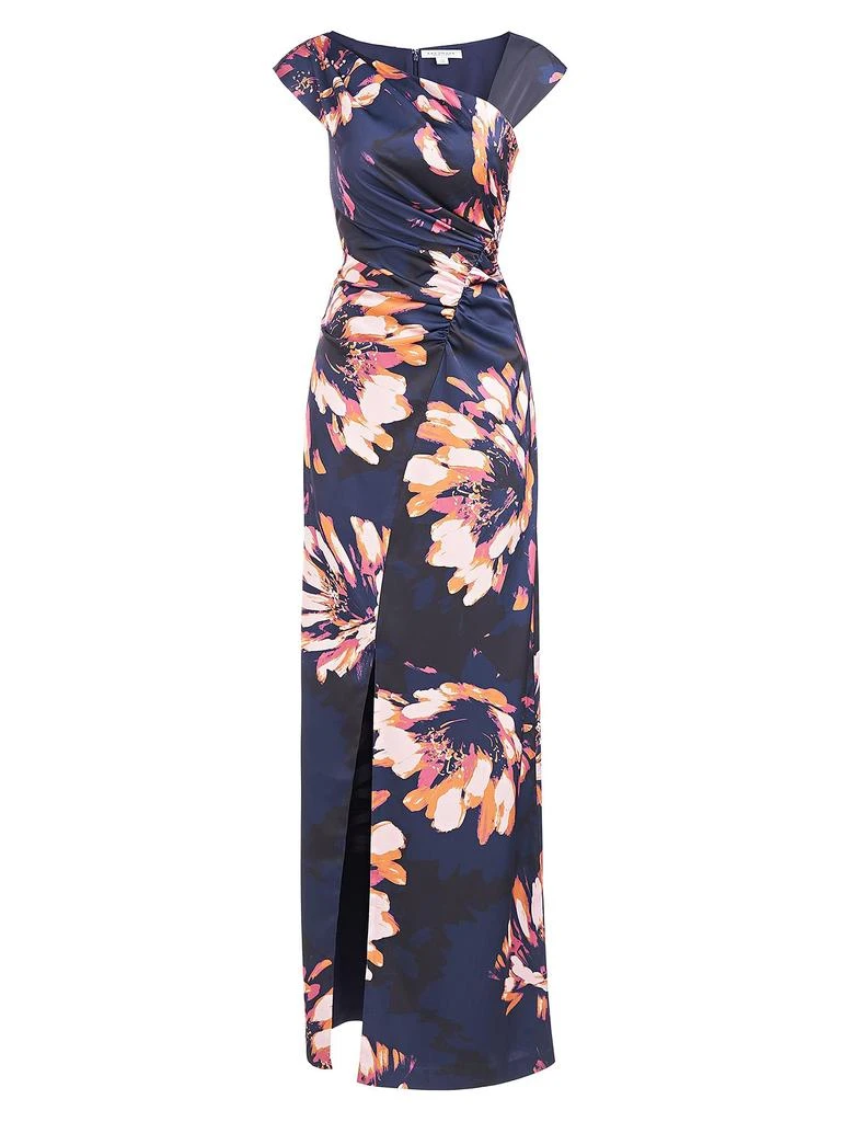 Kay Unger Wafa Floral Charmeuse Column Gown 6