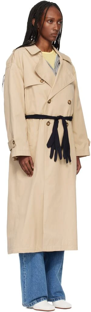 MM6 Beige Gloves Cotton Trench Coat 2