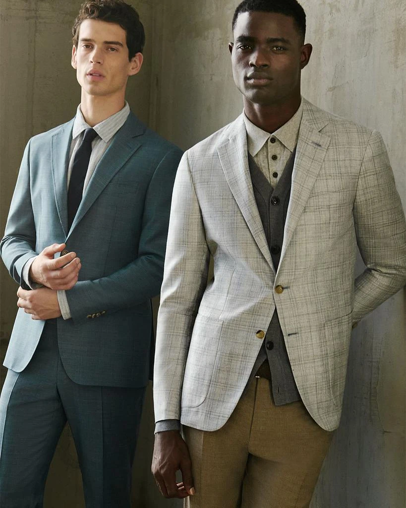 Canali Kei Wool, Silk & Linen Plaid Unstructured Regular Fit Sport Coat 3