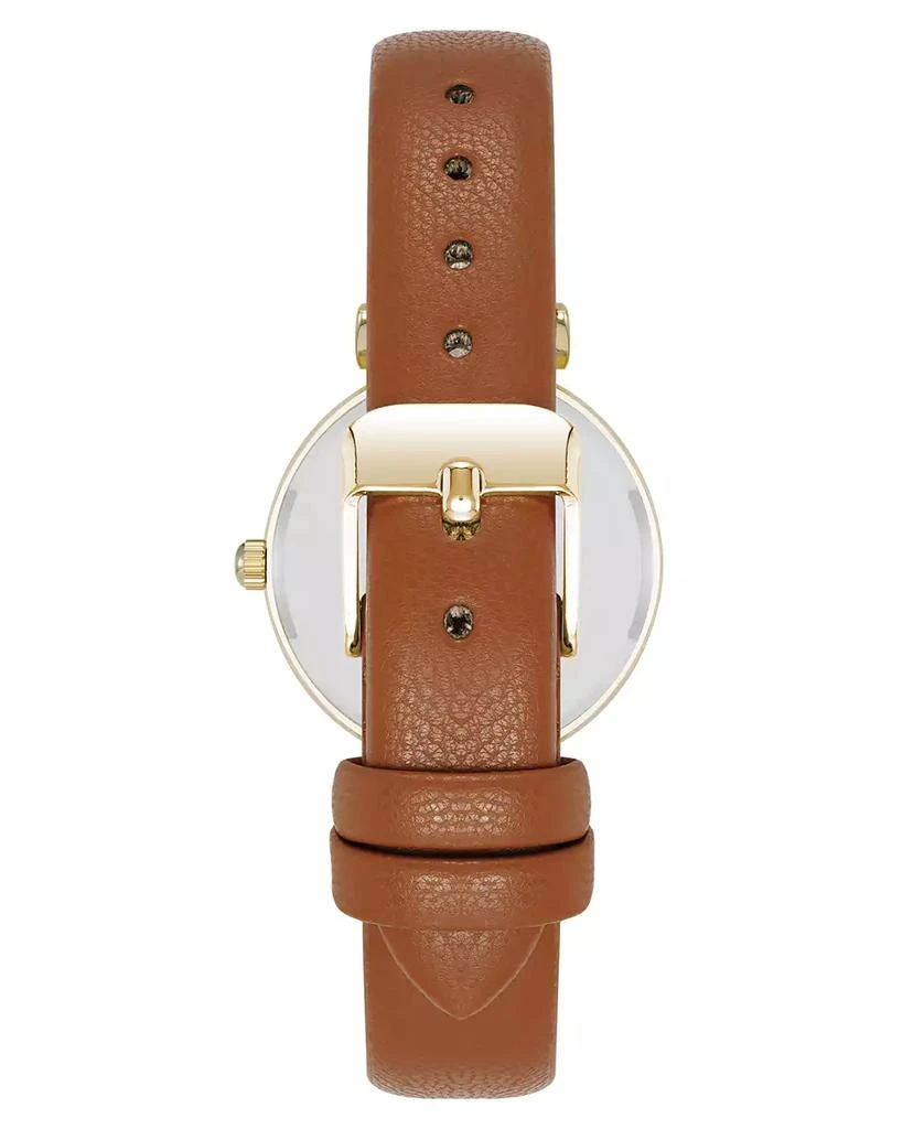 Anne Klein Women's Quartz Round Easy to Read Brown Faux Leather and Gold-Tone Alloy Metal Watch 3