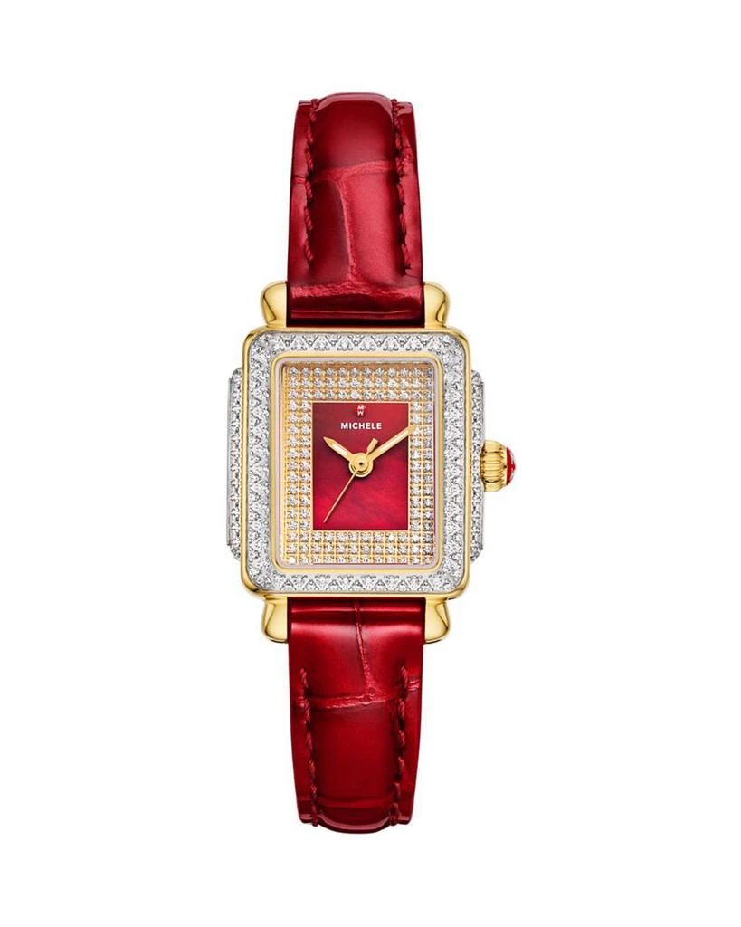 Michele Special Edition Deco Madison Mini Two Tone 18K Gold Plated Diamond Pavé Dial Watch, 23mm x 24mm 1
