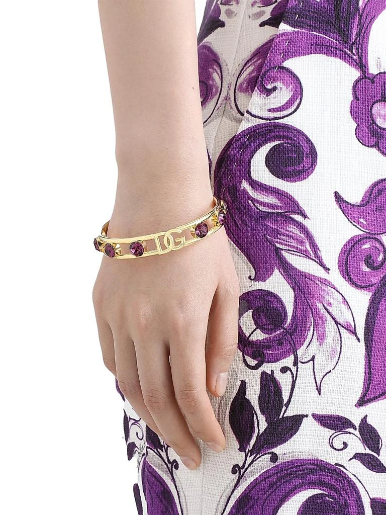 Dolce 
Gabbana Goldtone 
Glass Crystal Wide Bangle 2