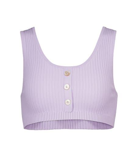 Live The Process Henley ribbed-knit bralette