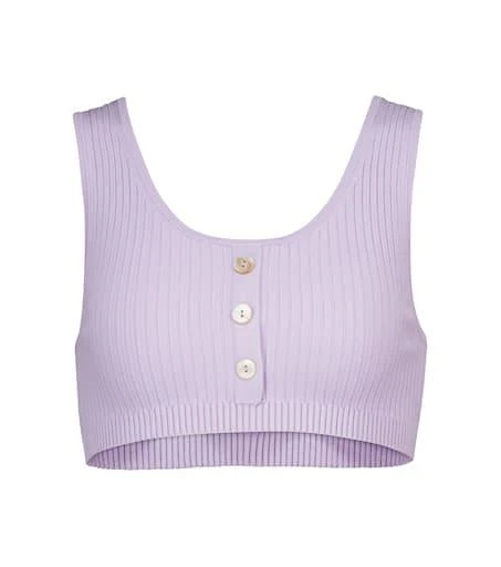 Live The Process Henley ribbed-knit bralette 1