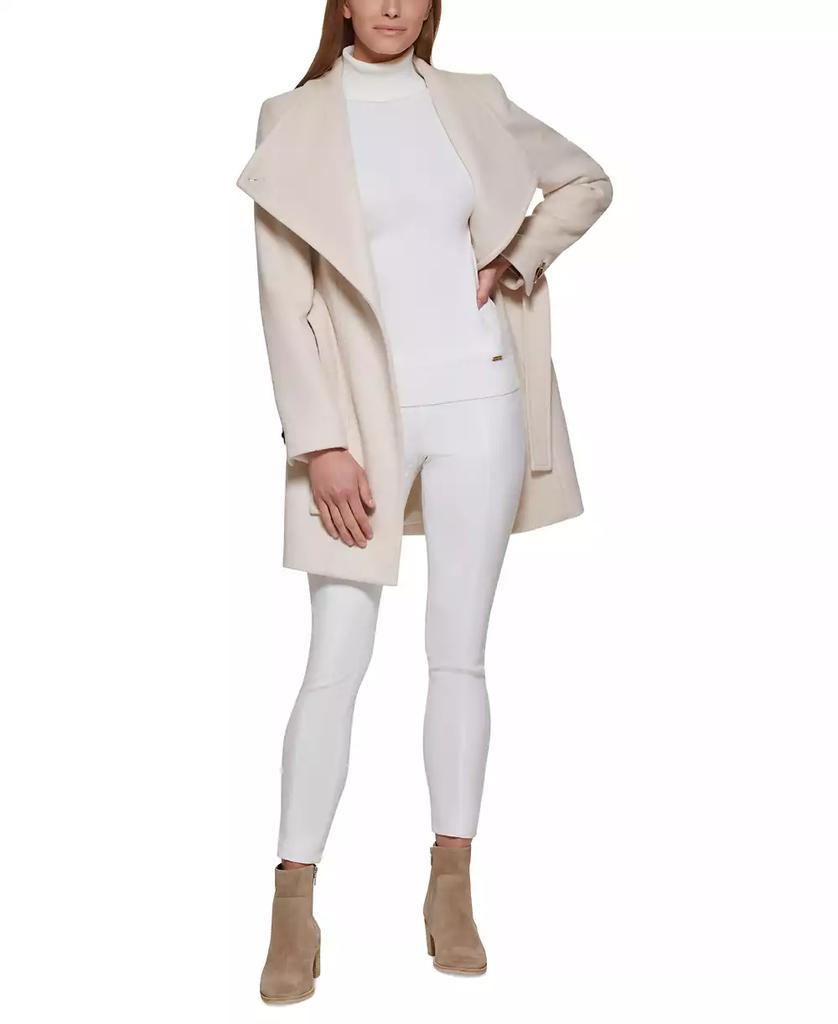 Asymmetrical belted wrap coat online