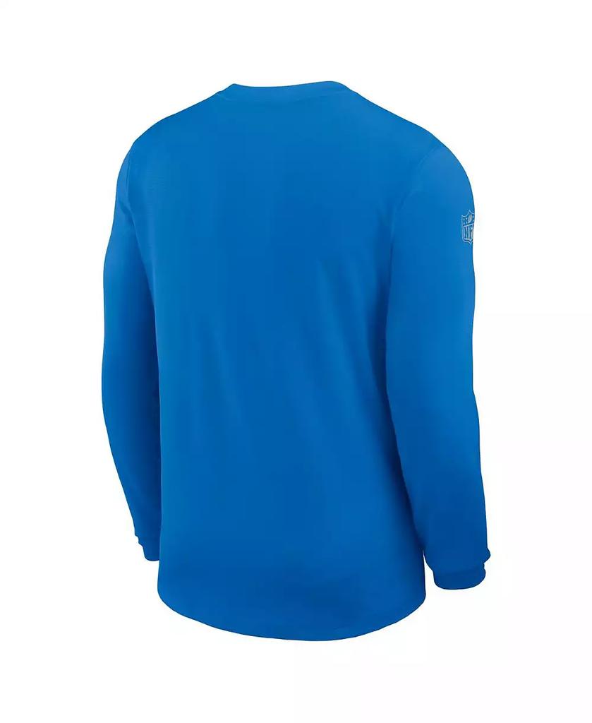 NIKE Men's Blue Detroit Lions Sideline Coach UV Performance Long Sleeve T-Shirt