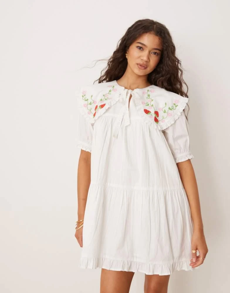 neon embroidered dress Black Fit and Flare Dress Long Sleeve Burn Out main image 1