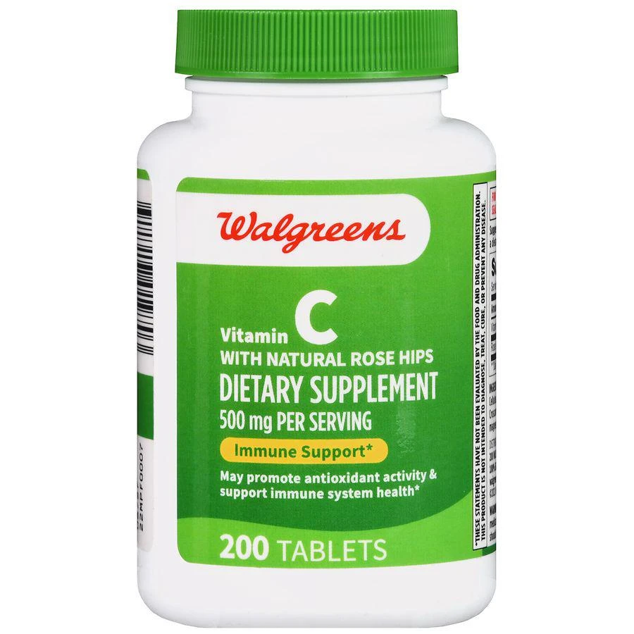 Walgreens Vitamin C with Natural Rose Hips 500 mg Tablets (200 days) 2