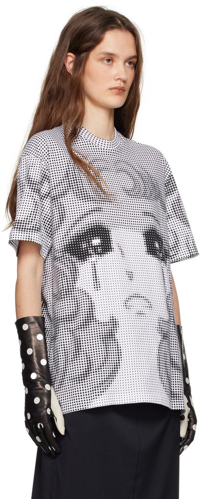 pushBUTTON Black & White Pixel Crying Girl T-shirt