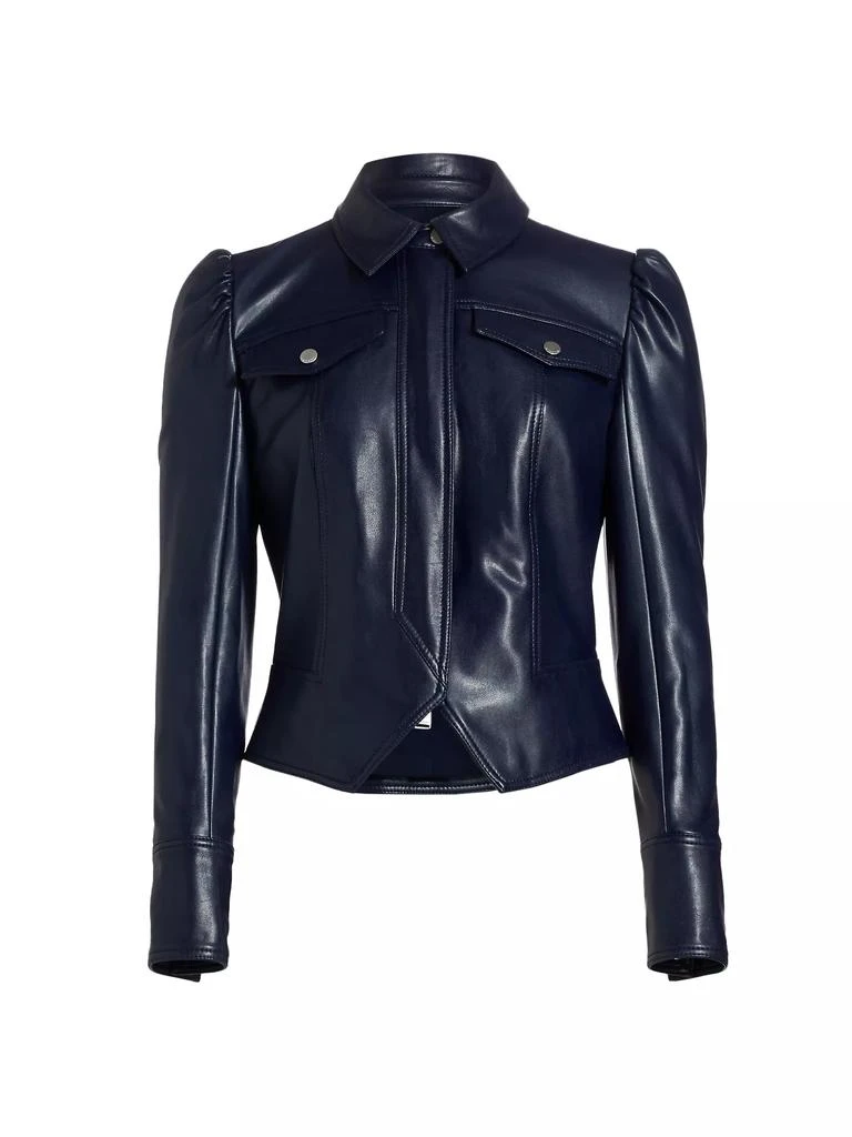 SIMKHAI Wyatt Faux Leather Zip-Front Jacket 1