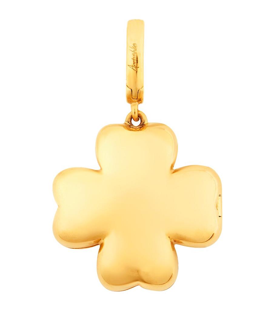 Annoushka Yellow Gold, Diamond and Malachite Mythology Clover Locket Charm