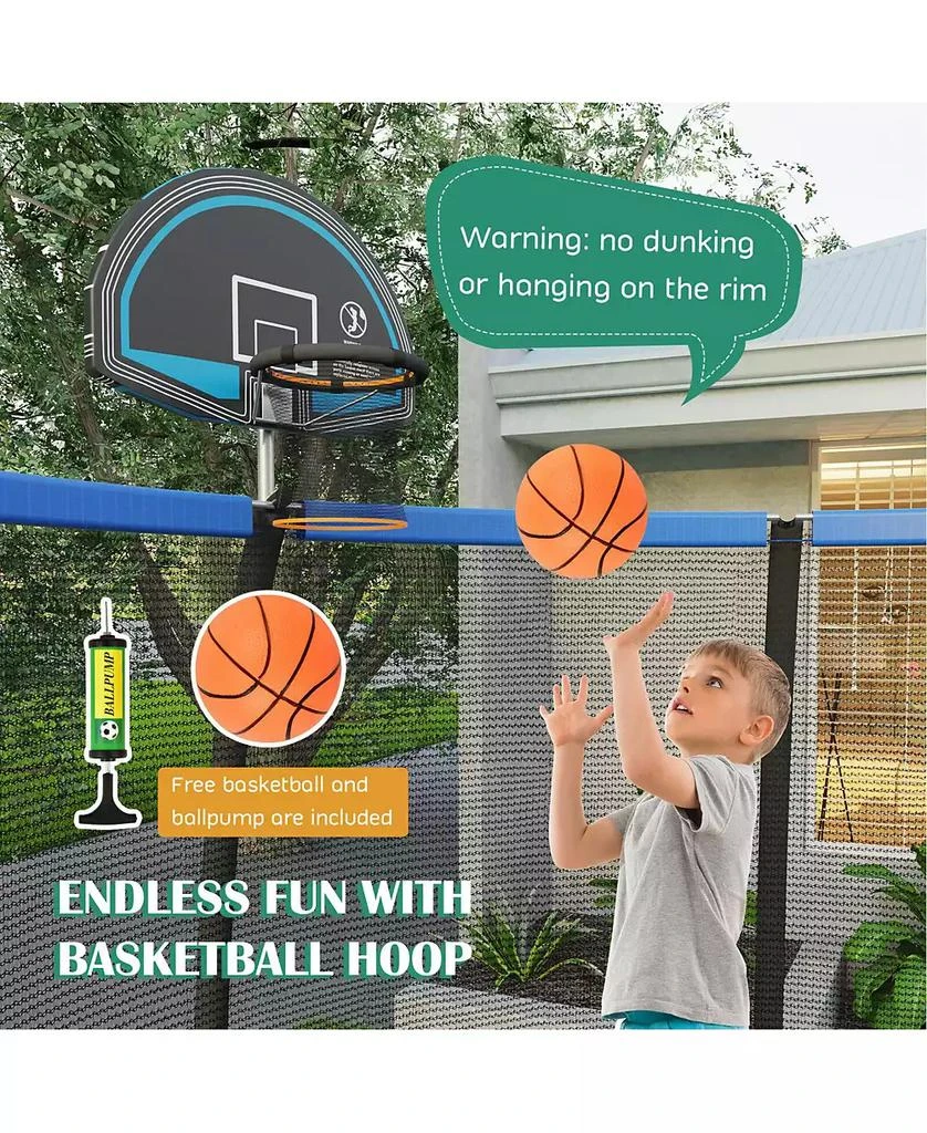 KUYOTQ 12 Feet Recreational Trampoline with Basketball Hoop 5