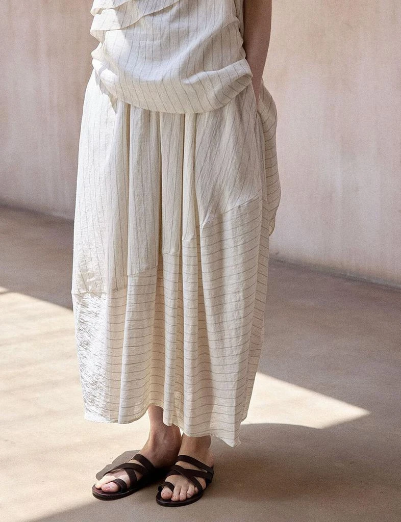 Pixie Market Cream Striped Cocoon Skirt 3