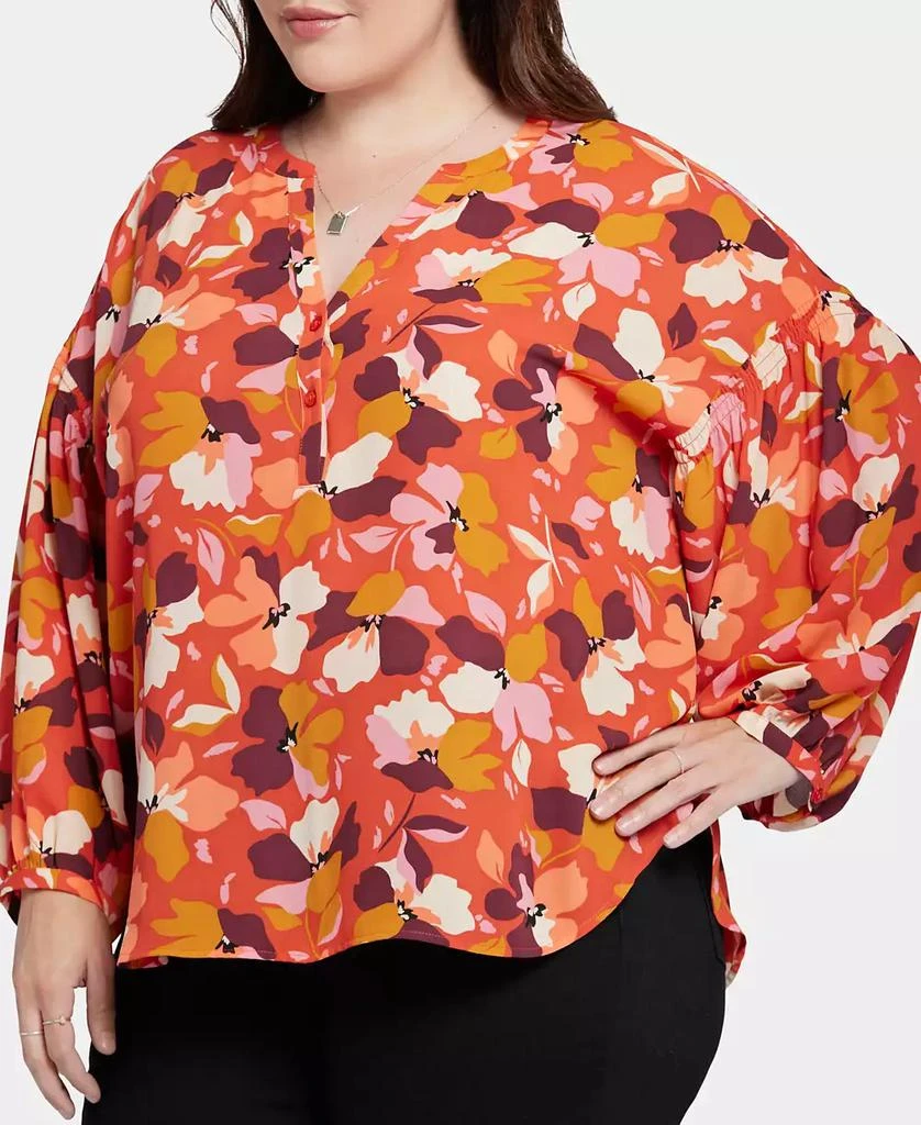 NYDJ Plus Size Paulina Peasant Blouse 3