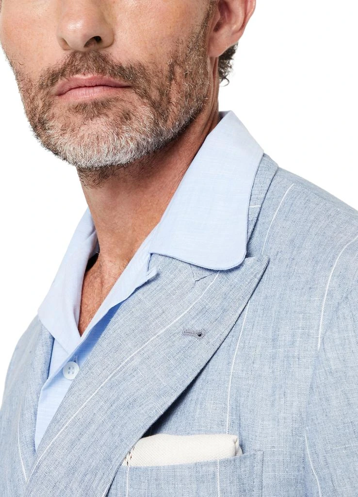 Brunello Cucinelli Deconstructed wide chalk stripe blazer 4