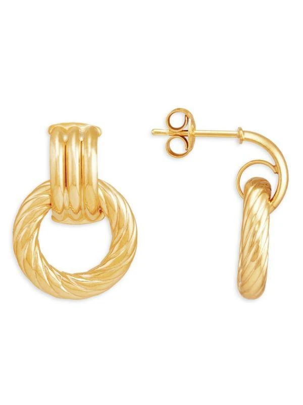 Saks Fifth Avenue 14K Yellow Gold Twisted Earrings 1
