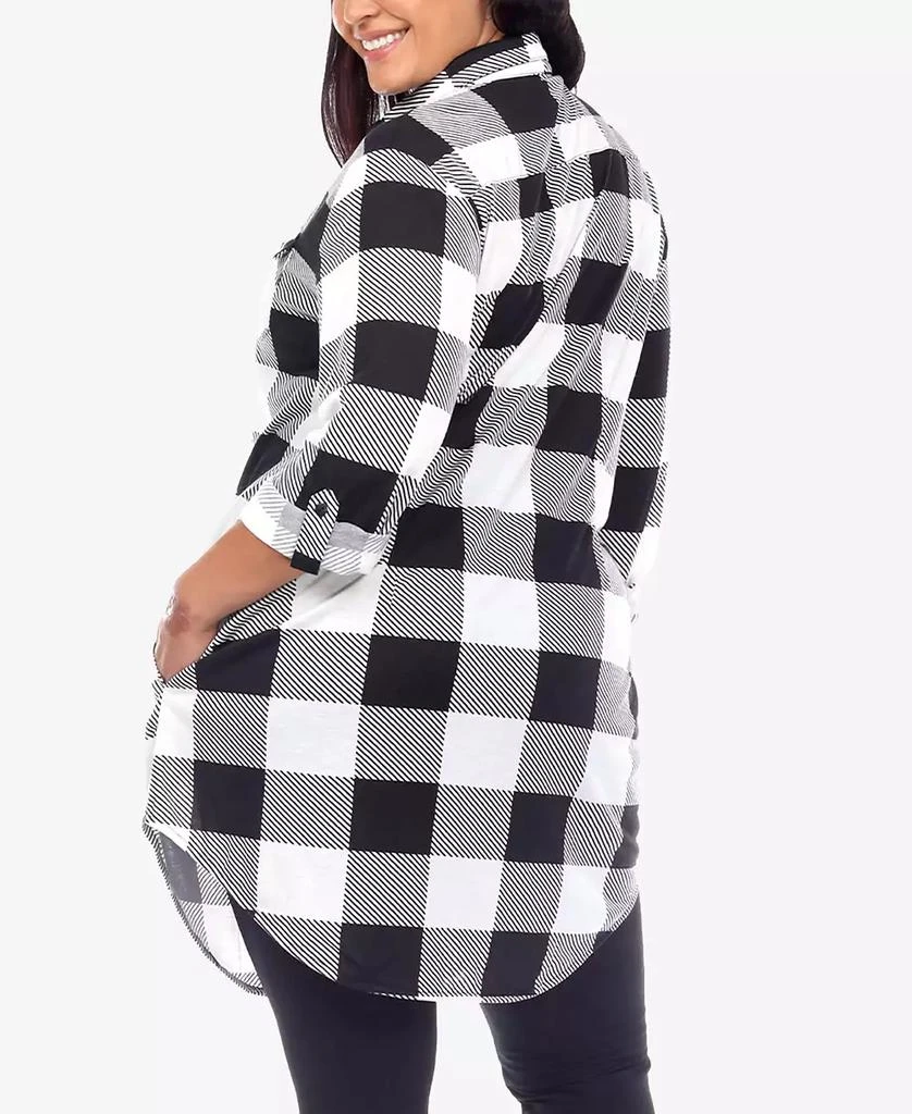 White Mark Plus Size Plaid Tunic Shirt 2