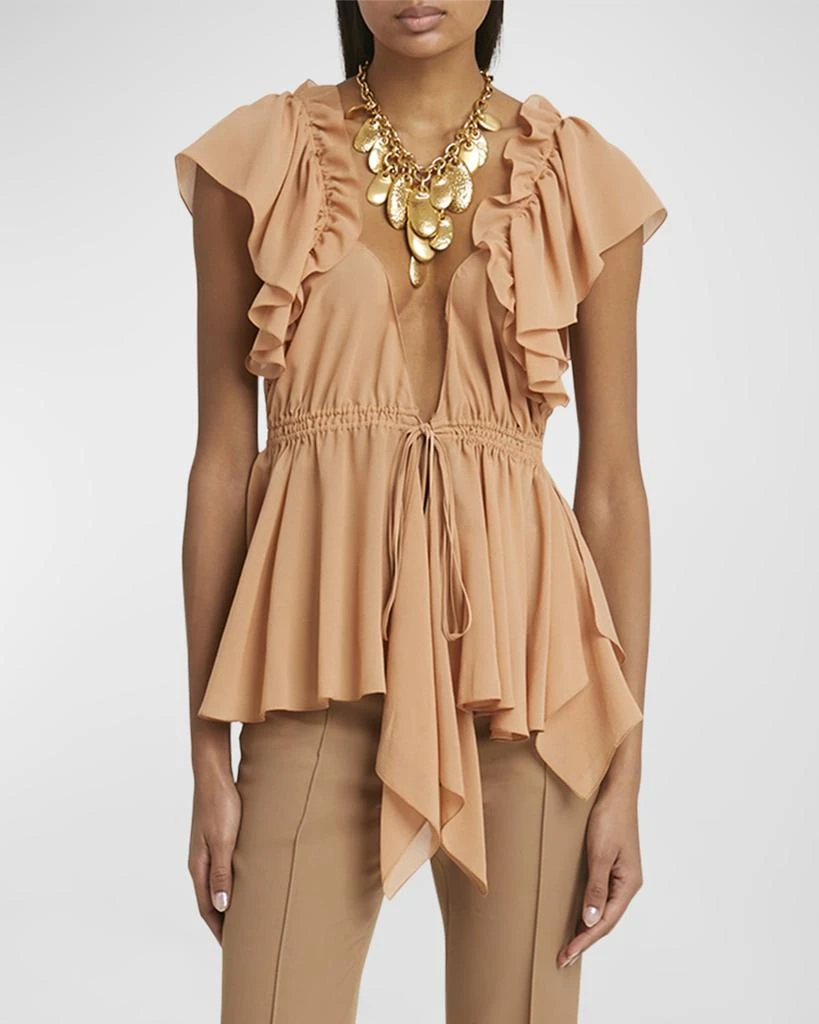 Chloé Ruffle Top with Tie Waist 5