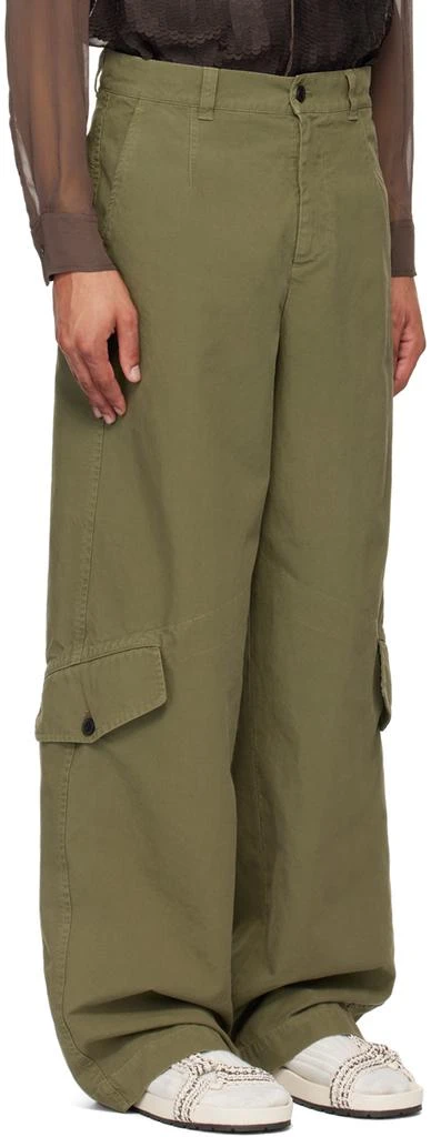 Dries Van Noten Khaki Loose-Fit Cargo pants 2