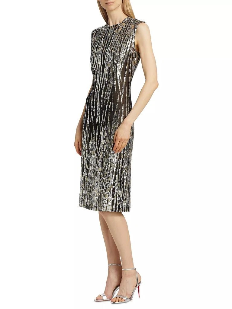 REEM ACRA Sequin Tulle Sleeveless Midi-Dress 4