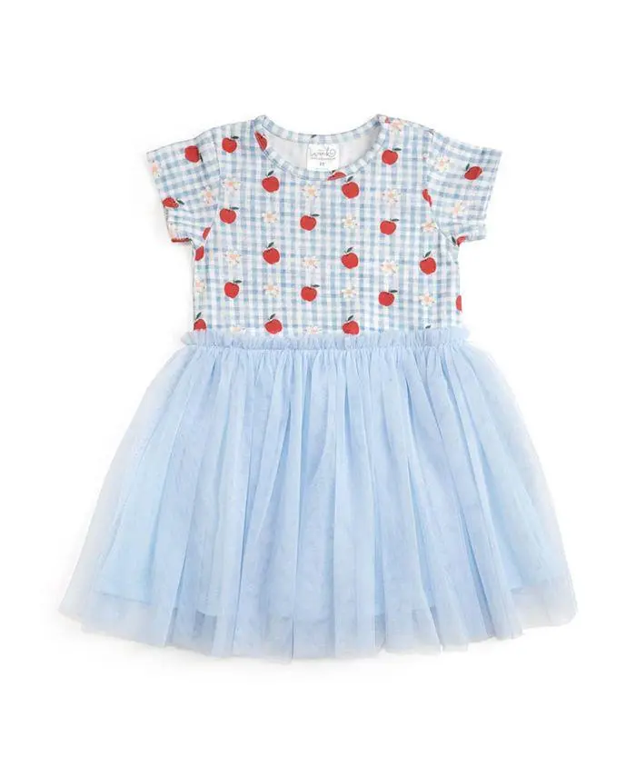 Sweet Wink Girls' Apple Gingham Short Sleeve Tutu Dress - Little Kid, Big Kid