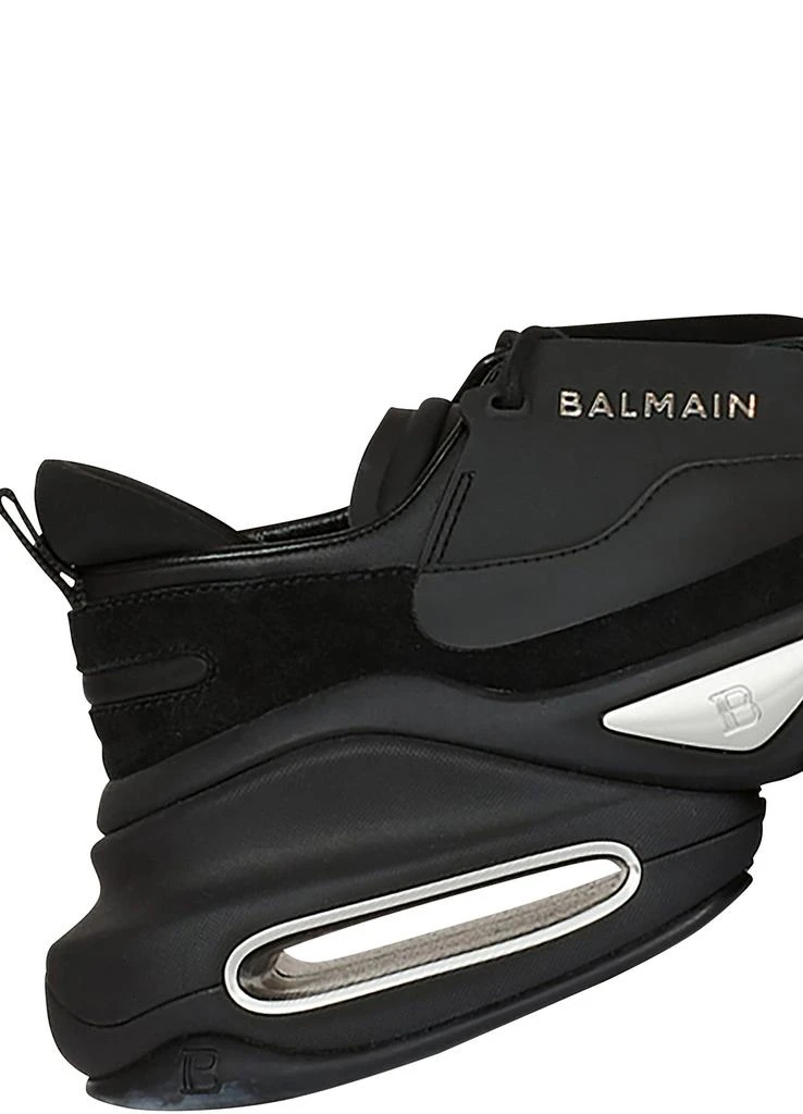 Balmain B-Bold leather and suede low-rise sneakers 7
