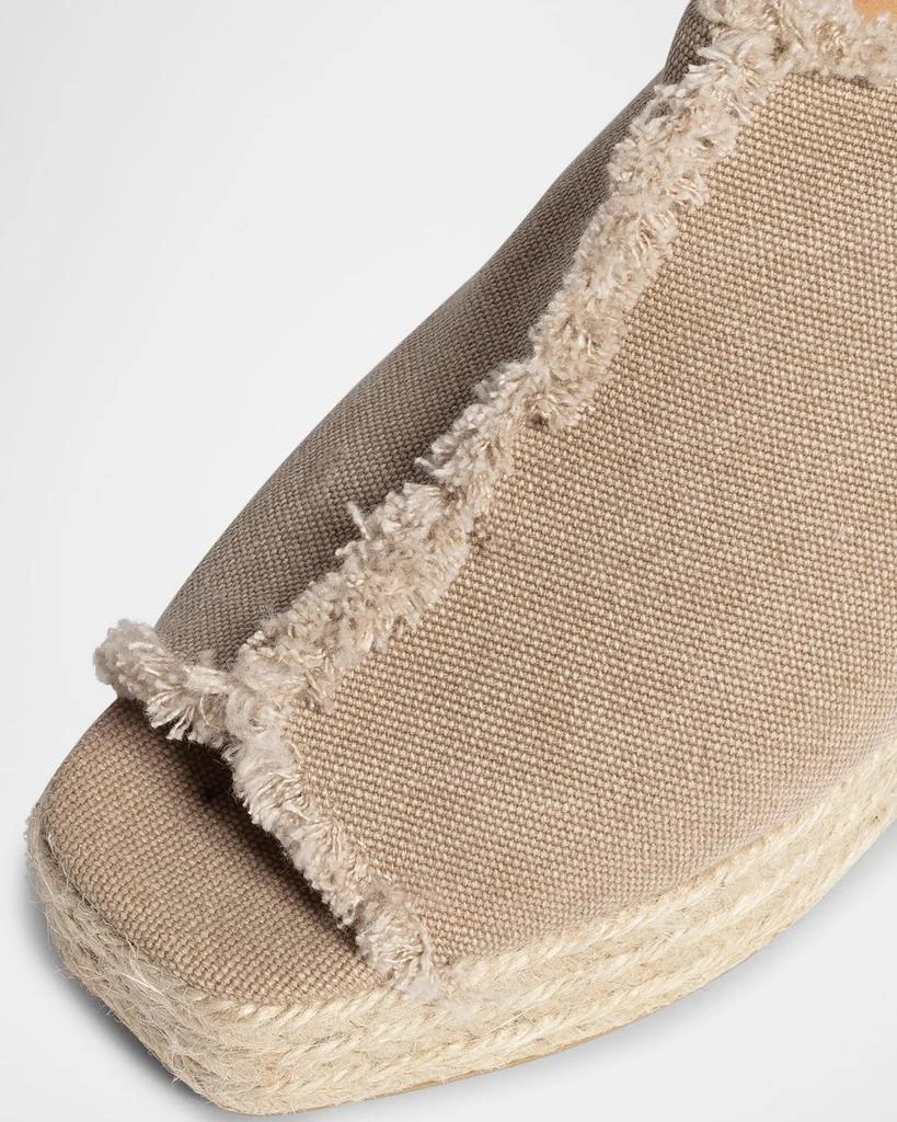 Castaner Queral Frayed Canvas Wedge Espadrille Mules 4