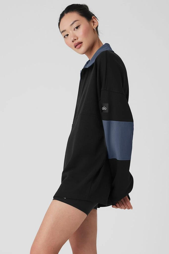 Alo Mixmatch Rugby Sweatshirt - Black/Bluestone 2