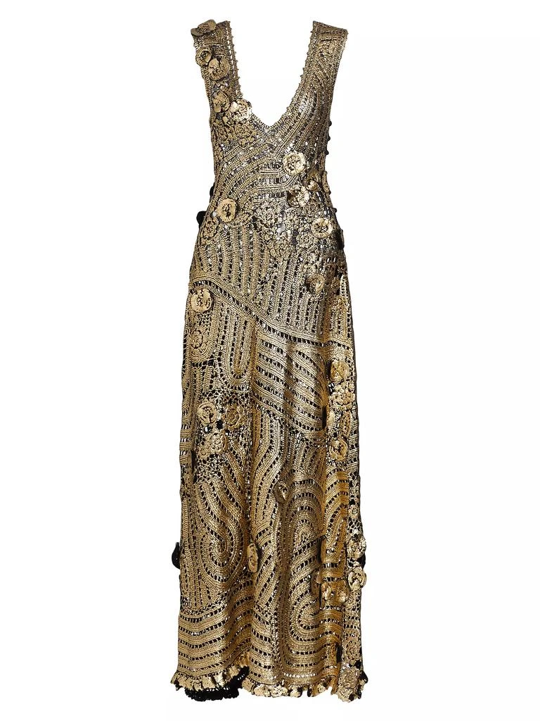 Ulla Johnson Evelyn Metallic Crochet Gown 1