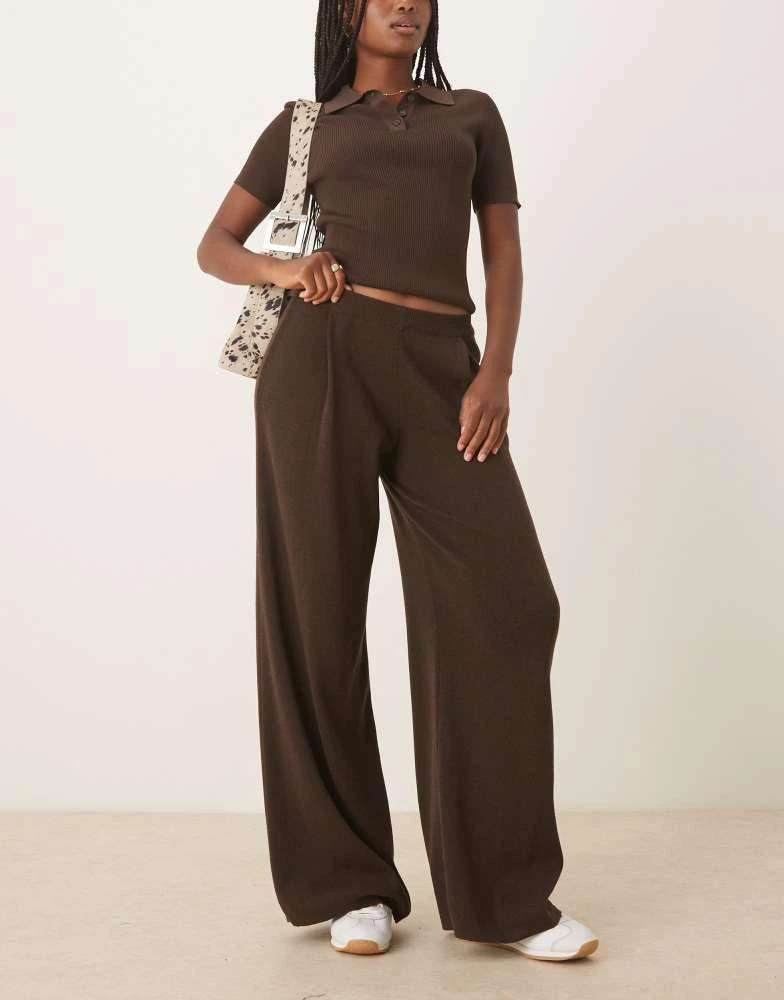 ASOS ASOS DESIGN knitted trouser co-ord in brown Leggings