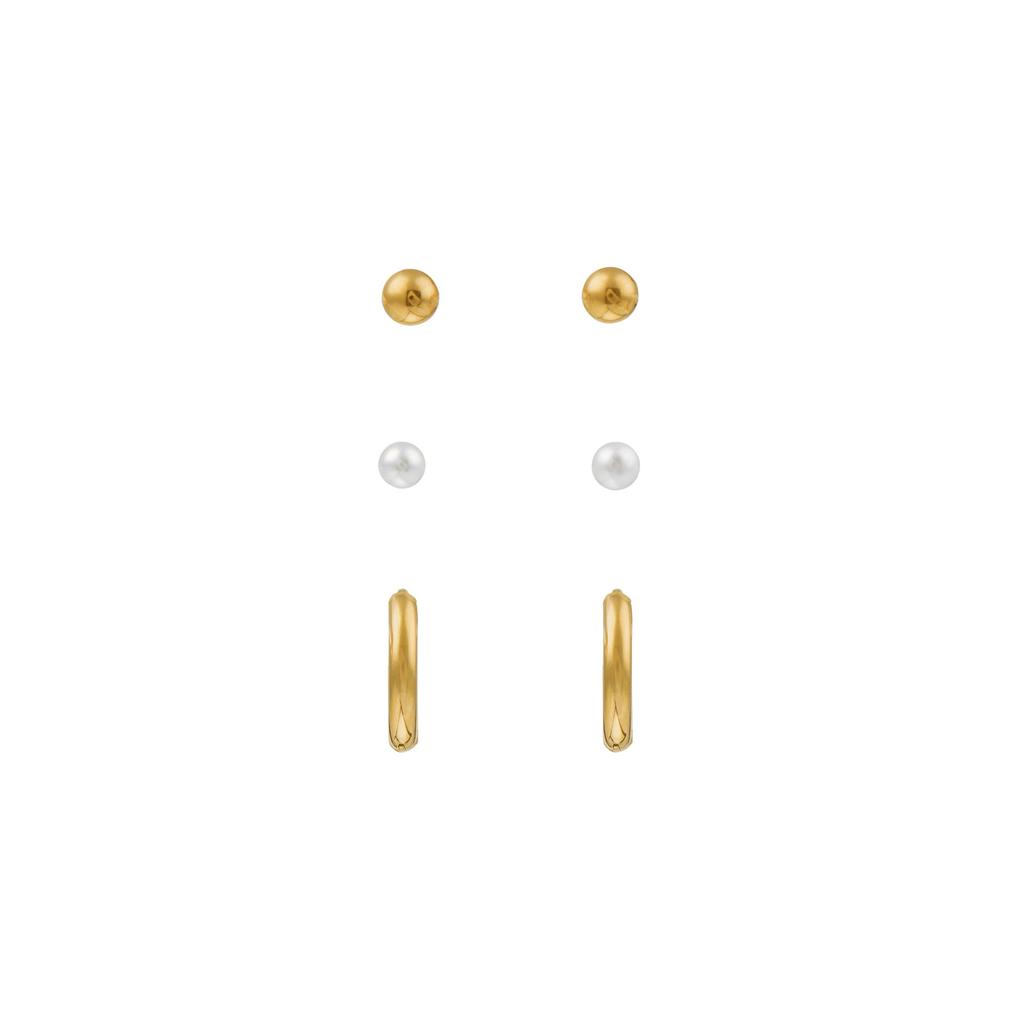 Orelia LUXE LUXE Pearl Stud & Hoop Earring 3 Pack