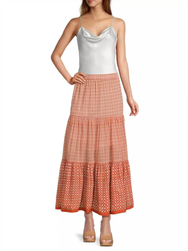 Ro's Garden Frilly Tiered Cotton Maxi Skirt 2