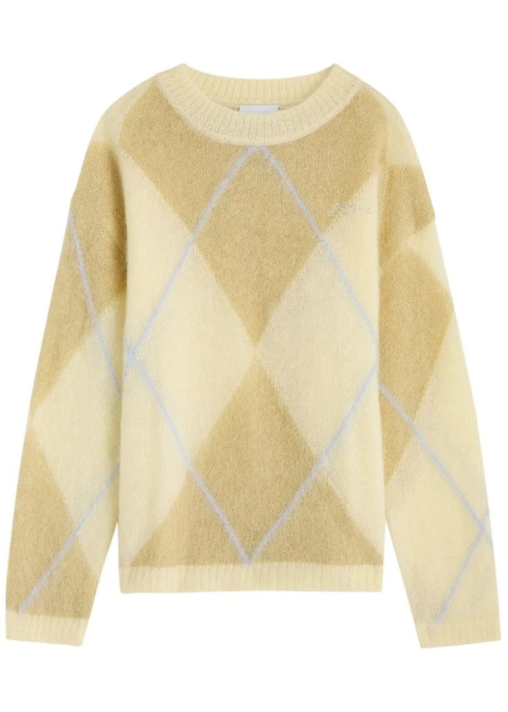Ganni Argyle-intarsia mohair-blend jumper 1